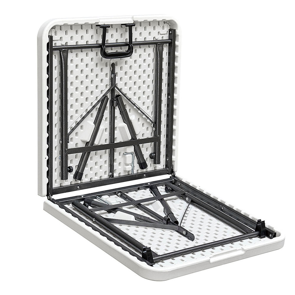 Table de réception pliante 122cm Blanc plateau pliable - 4 places