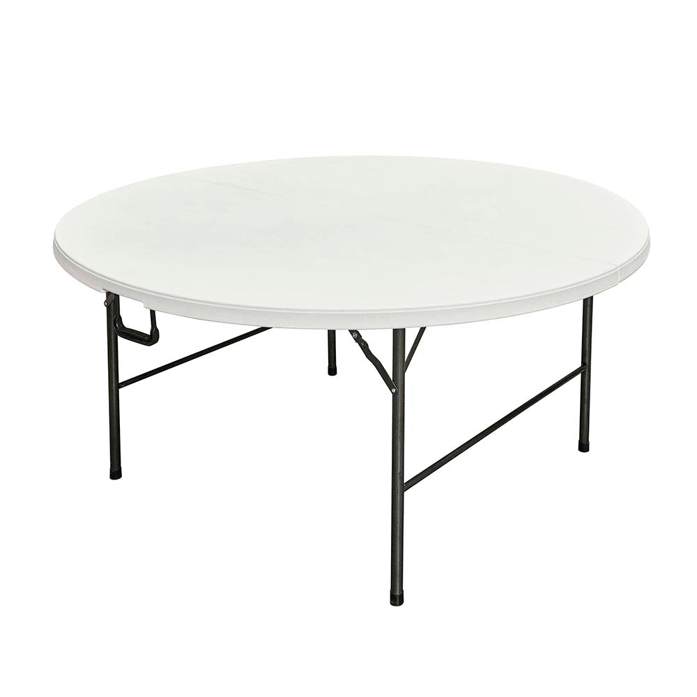 Table pliante de réception plateau rond pliable dia. 160cm Blanc