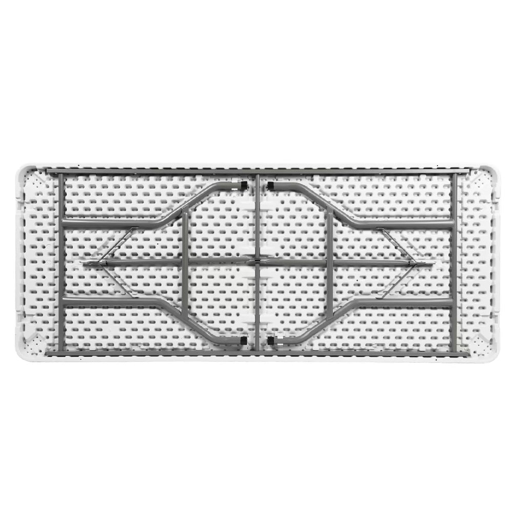 Table de réception pieds pliants plateau 4.5cm uni 183cm Blanc