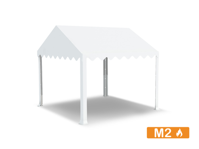 Tente de réception 3x3m tube 38mm bâches PVC classées M2 au feu sans bâches latérales