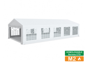 Tente de réception homologable 5x10m tube 76mm bâches PVC classées M2 au feu