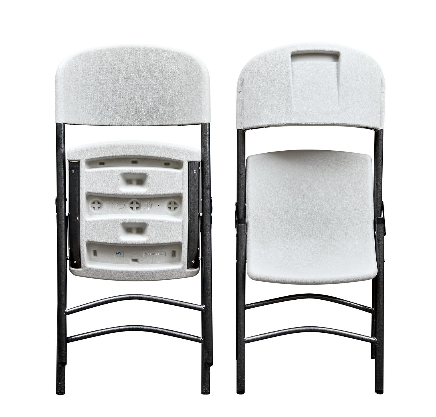 Chaise pliante de réception polyéthylène Blanc - Lot de 2