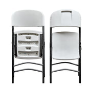 Chaise pliante de réception polyéthylène Blanc - Lot de 2