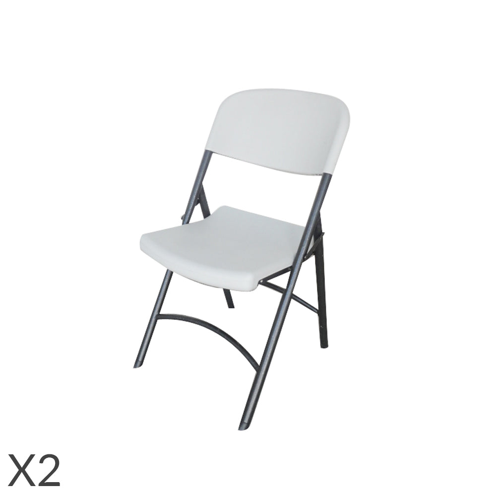 Chaise pliante de réception polyéthylène Blanc - Lot de 2