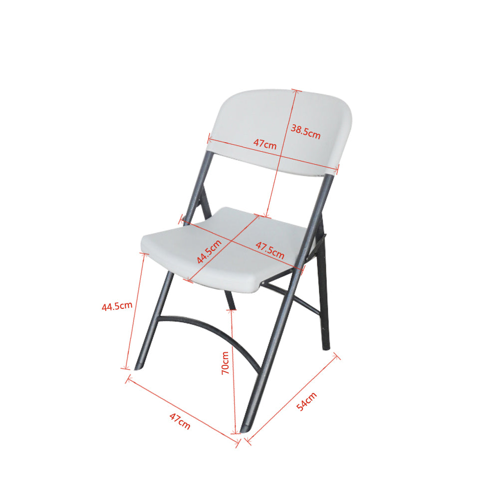 Chaise pliante de réception polyéthylène Blanc - Lot de 2