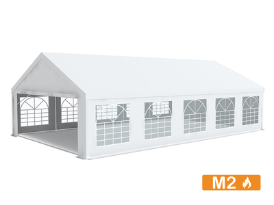 Tente de réception 6x12m tube 50mm bâches PVC classées M2 au feu