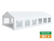 Tente de réception homologable 6x12m tube 76mm bâches PVC 520g/m² classées M2 au feu