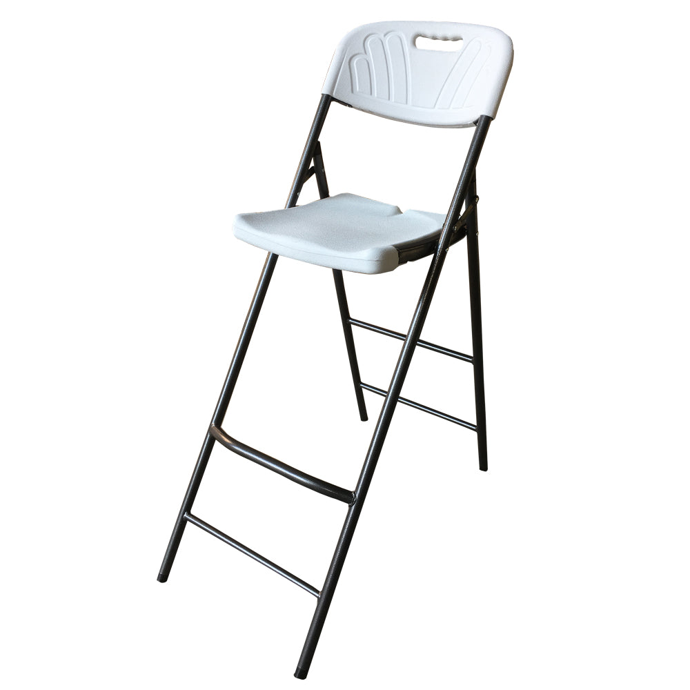 Ensemble mange-debout et 2 chaises hautes pliantes polyéthylène coloris Blanc
