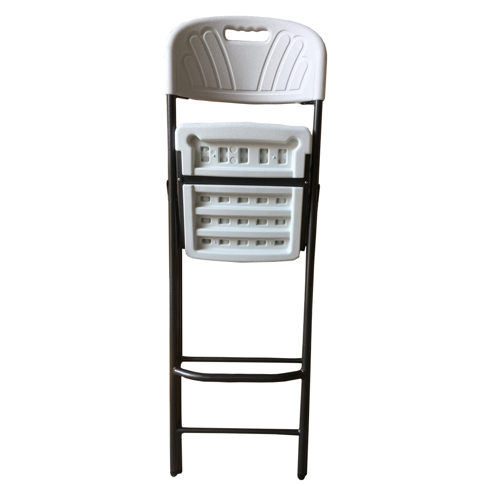 Ensemble mange-debout et 2 chaises hautes pliantes polyéthylène coloris Blanc
