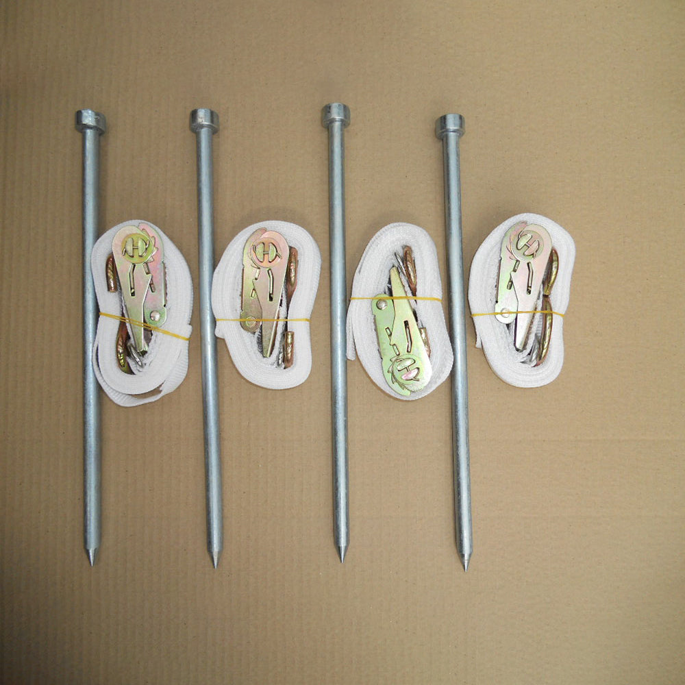 Kit d'haubanage 4 sangles + 4 piquets pour tente pliante