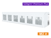 Paire bâches latérales fenêtre PVC 520g/m² Premium Plus en panneaux de 2m pour chapiteaux - Plusieurs longueurs