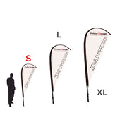 Drapeau publicitaire SEA personnalisé - Oriflamme PLV 3 tailles - Forme goutte d'eau