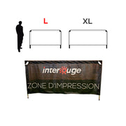 Barrière publicitaire personnalisée panneau PLV 2 tailles