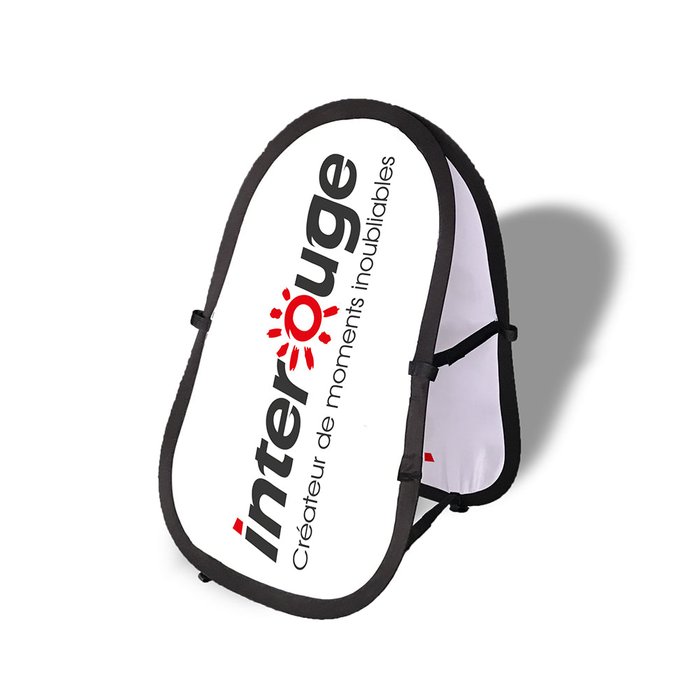 Support publicitaire pop-up vertical 3 tailles recto-verso