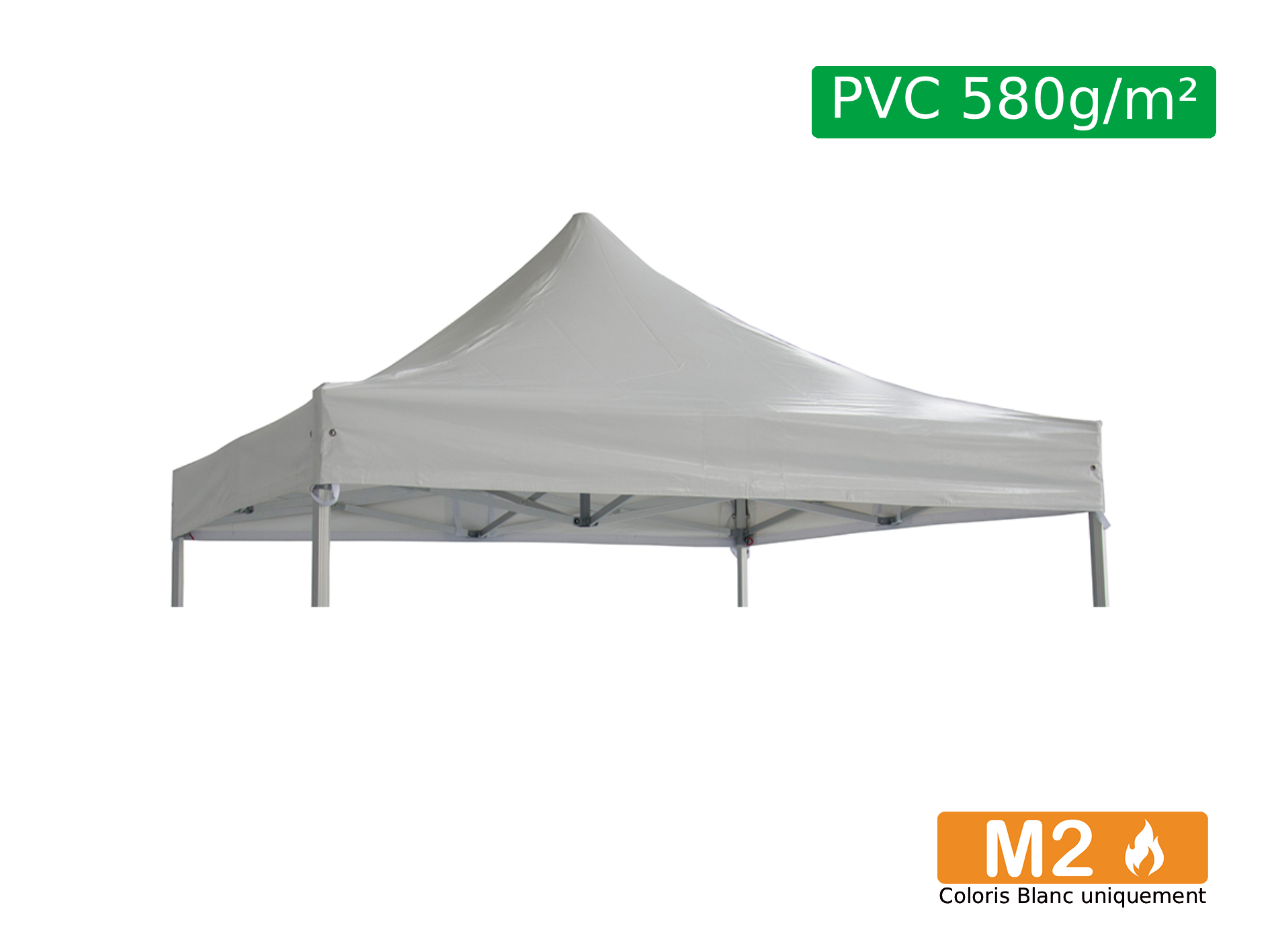 Bâche de Toit Barnum Pliant PVC 580g/m² - Plusieurs tailles