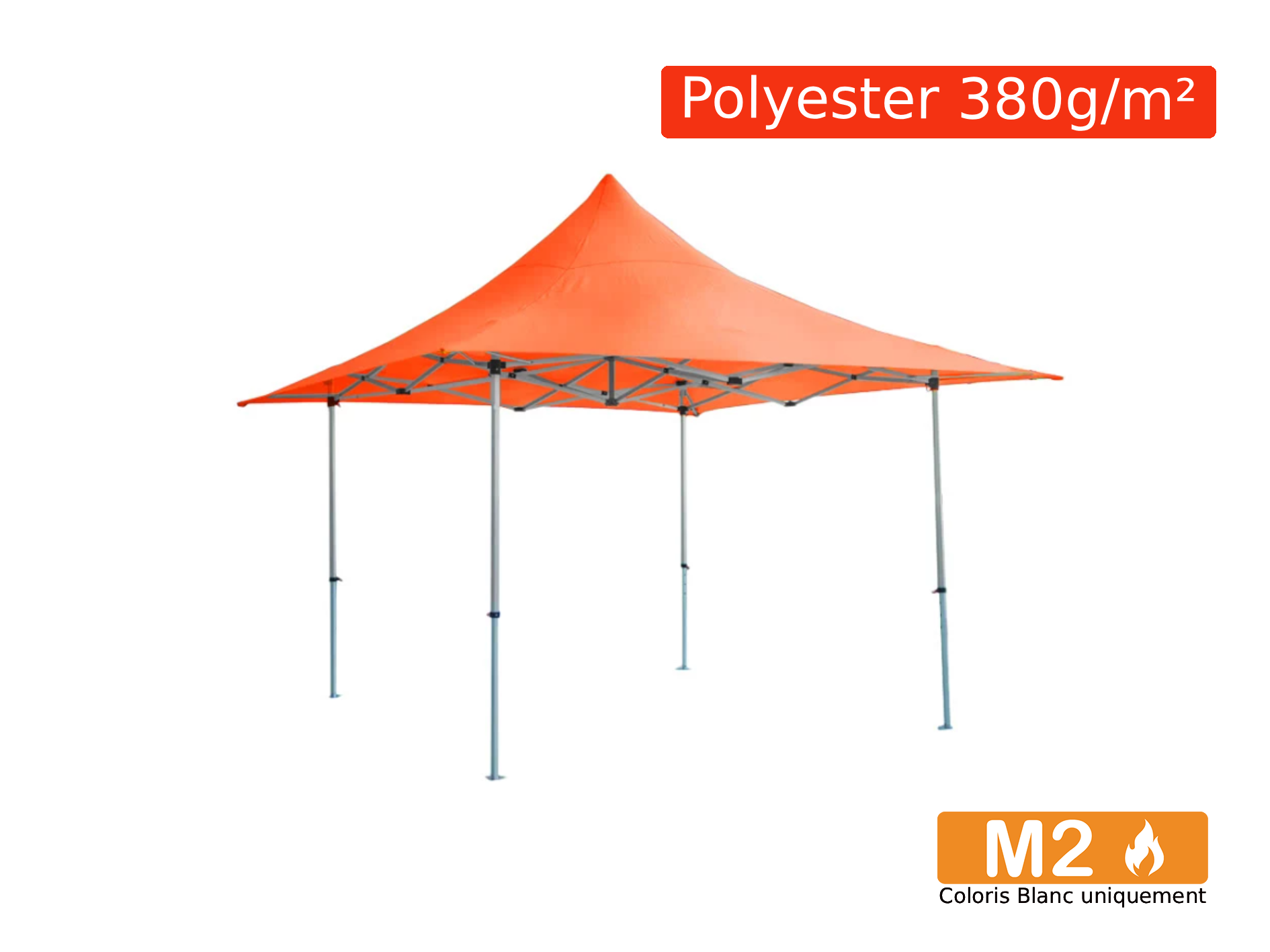 Bâche de Toit Barnum Pliant TINGTOP 4x4m Polyester pelliculé PVC 380g/m²