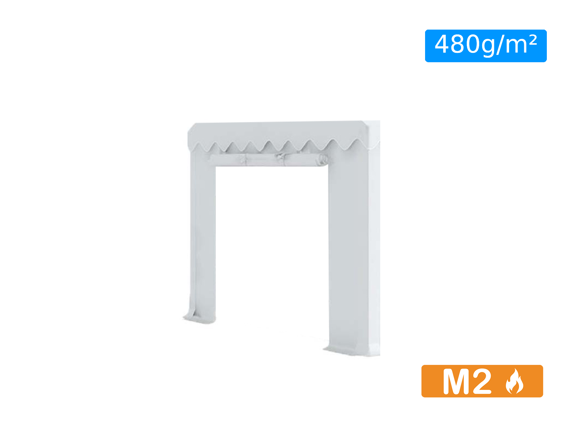 Paire bâches portes PVC 480g/m² pour chapiteau - Plusieurs longueurs