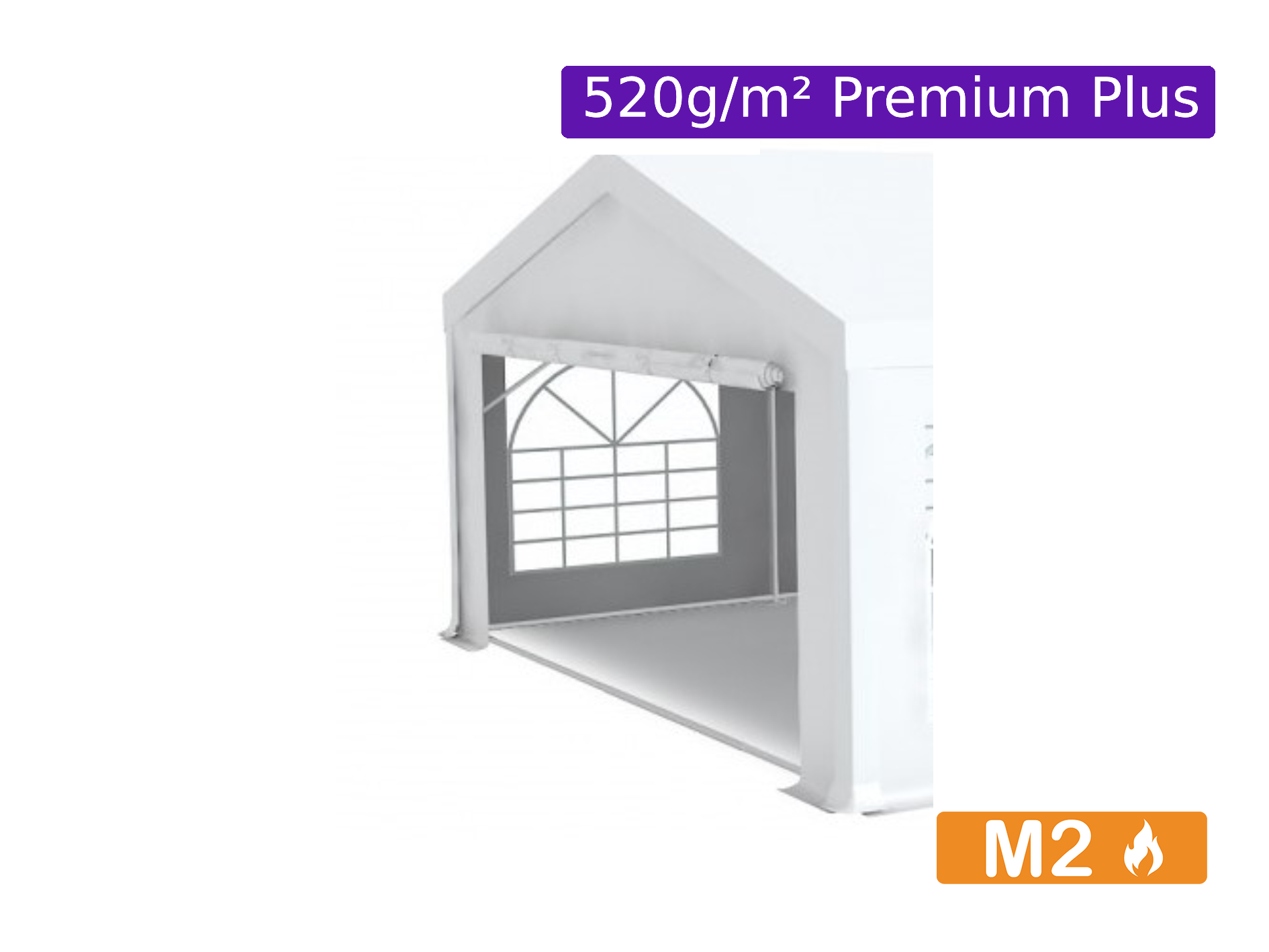 Paire bâches portes PVC 520g/m² Premium Plus pour chapiteau - 8m
