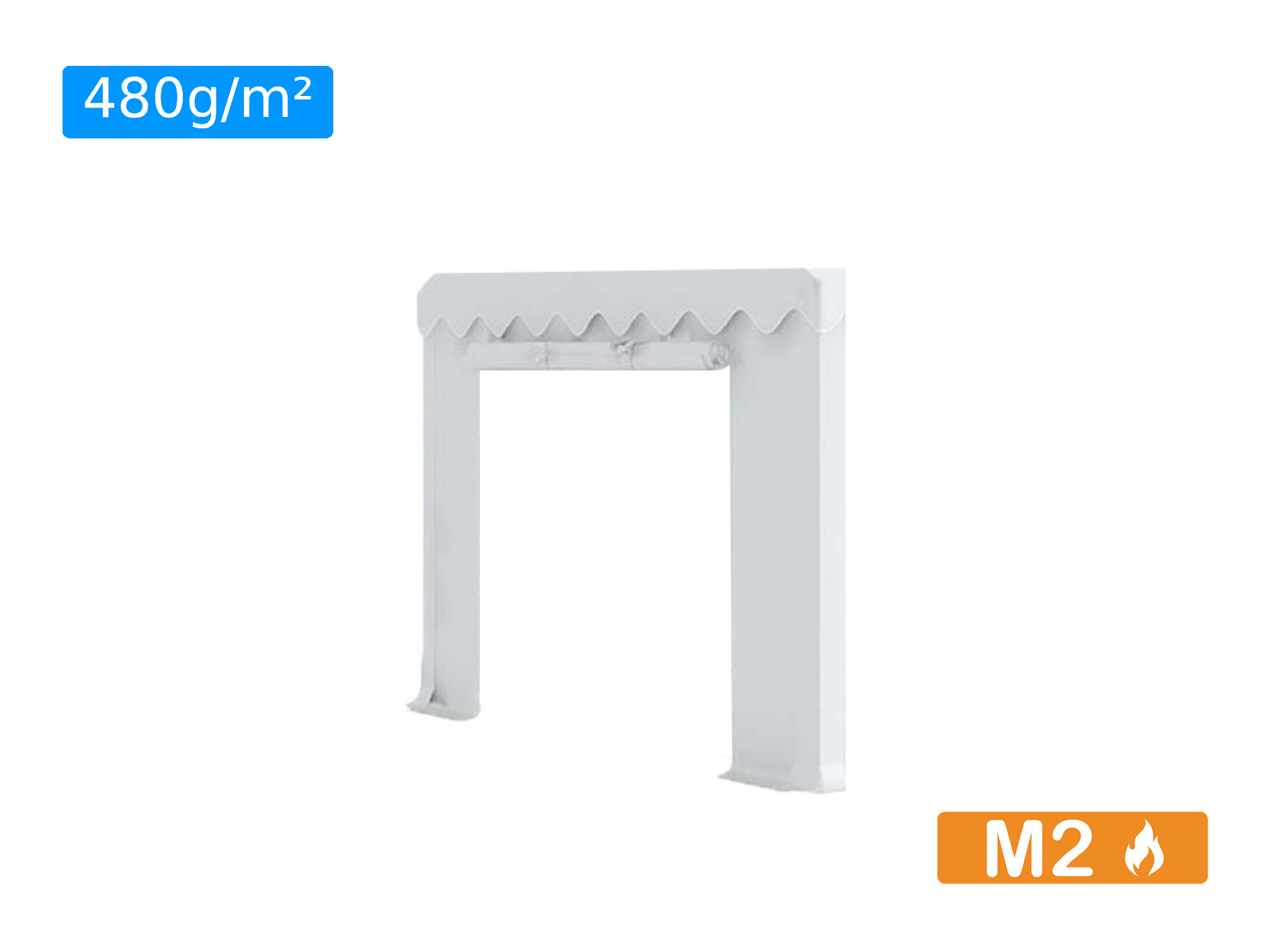 Paire bâches portes PVC 480g/m² pour chapiteau - Plusieurs longueurs