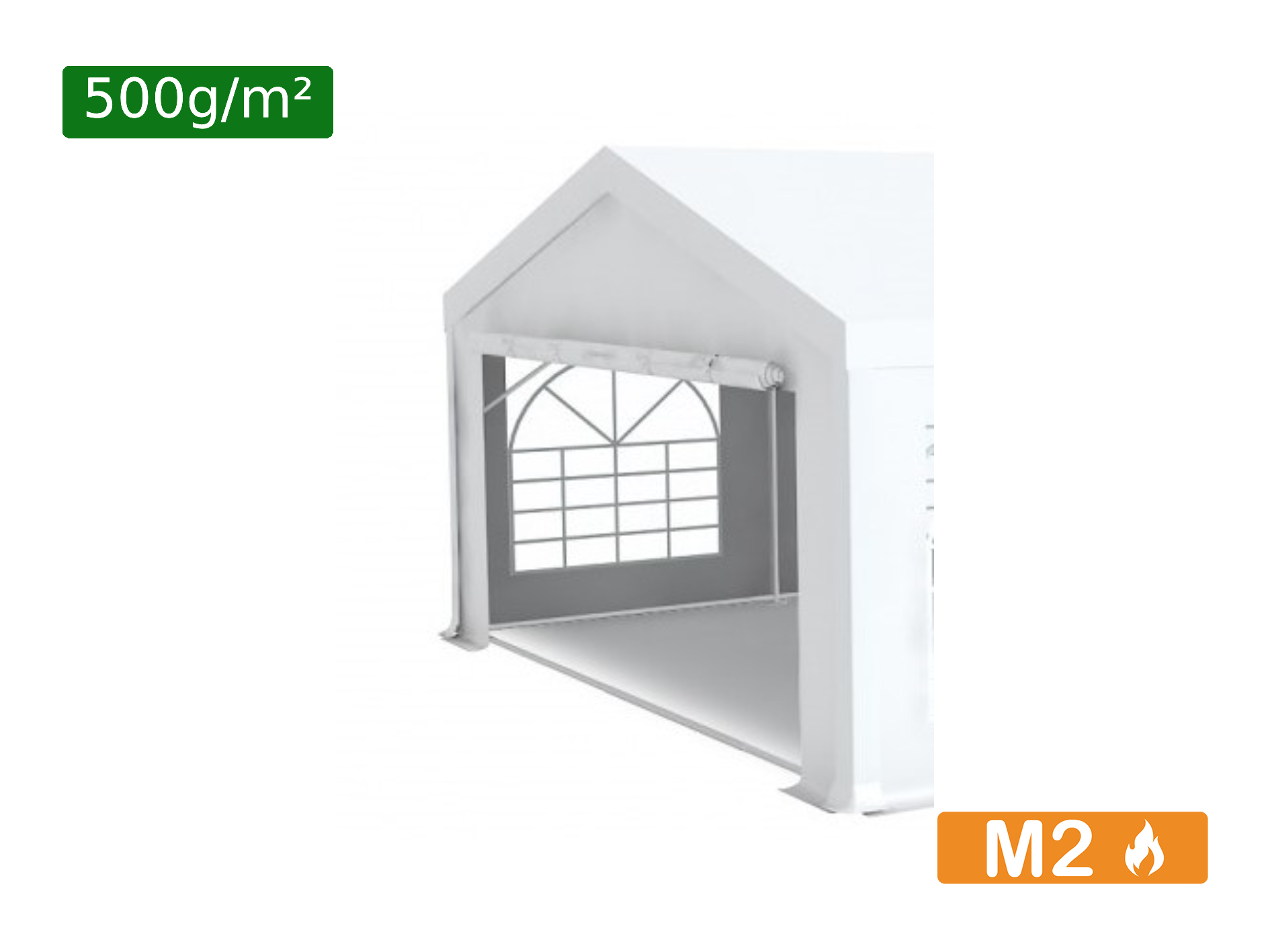 Paire bâches portes PVC 500g/m² pour chapiteau - Plusieurs longueurs