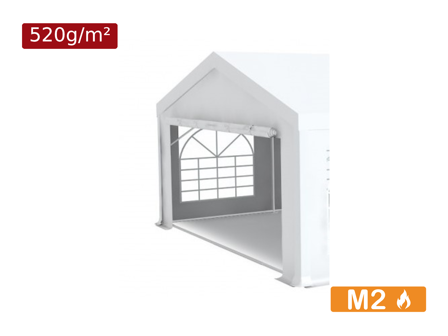 Paire bâches portes PVC 520g/m² pour chapiteau - Plusieurs longueurs