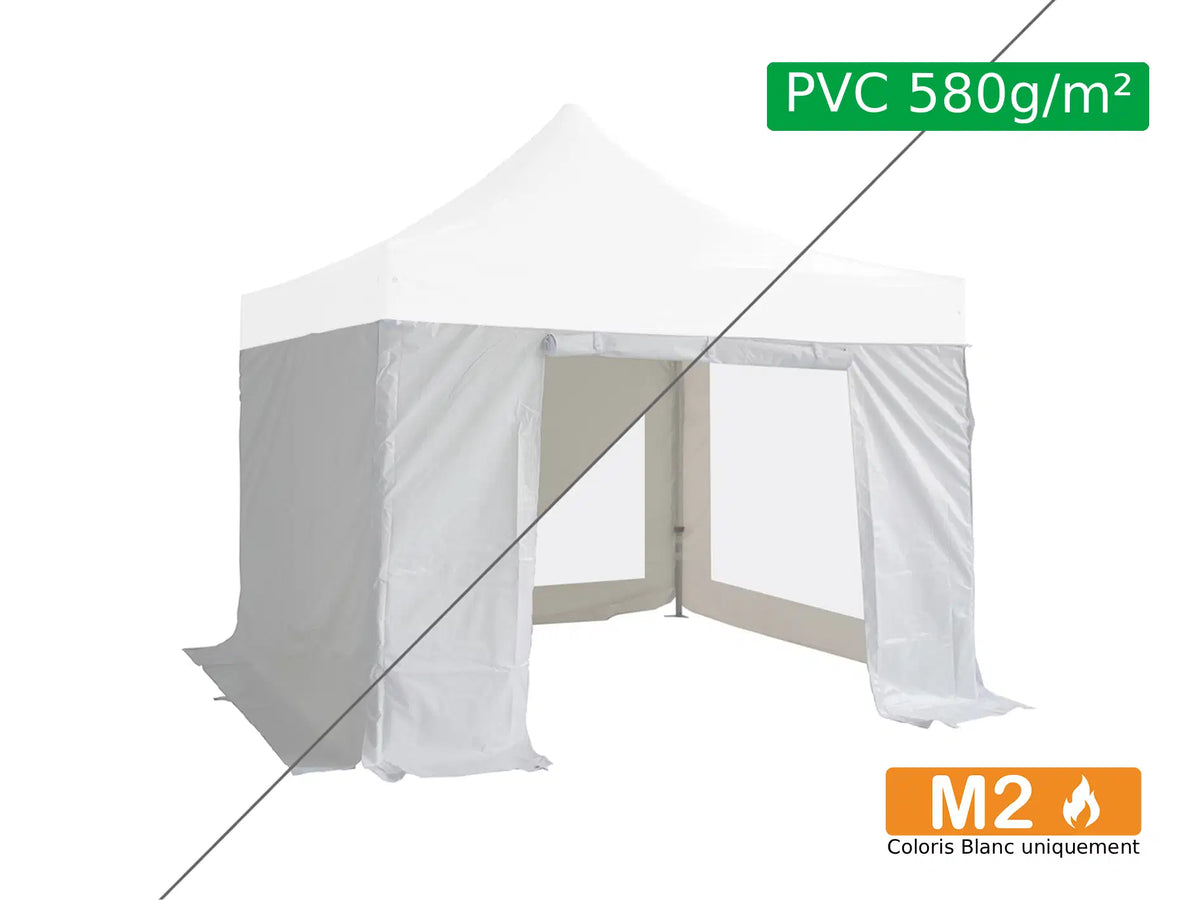 Lot complet bâches latérales PVC 580g/m² - ⚠ Structure et toit non inclus