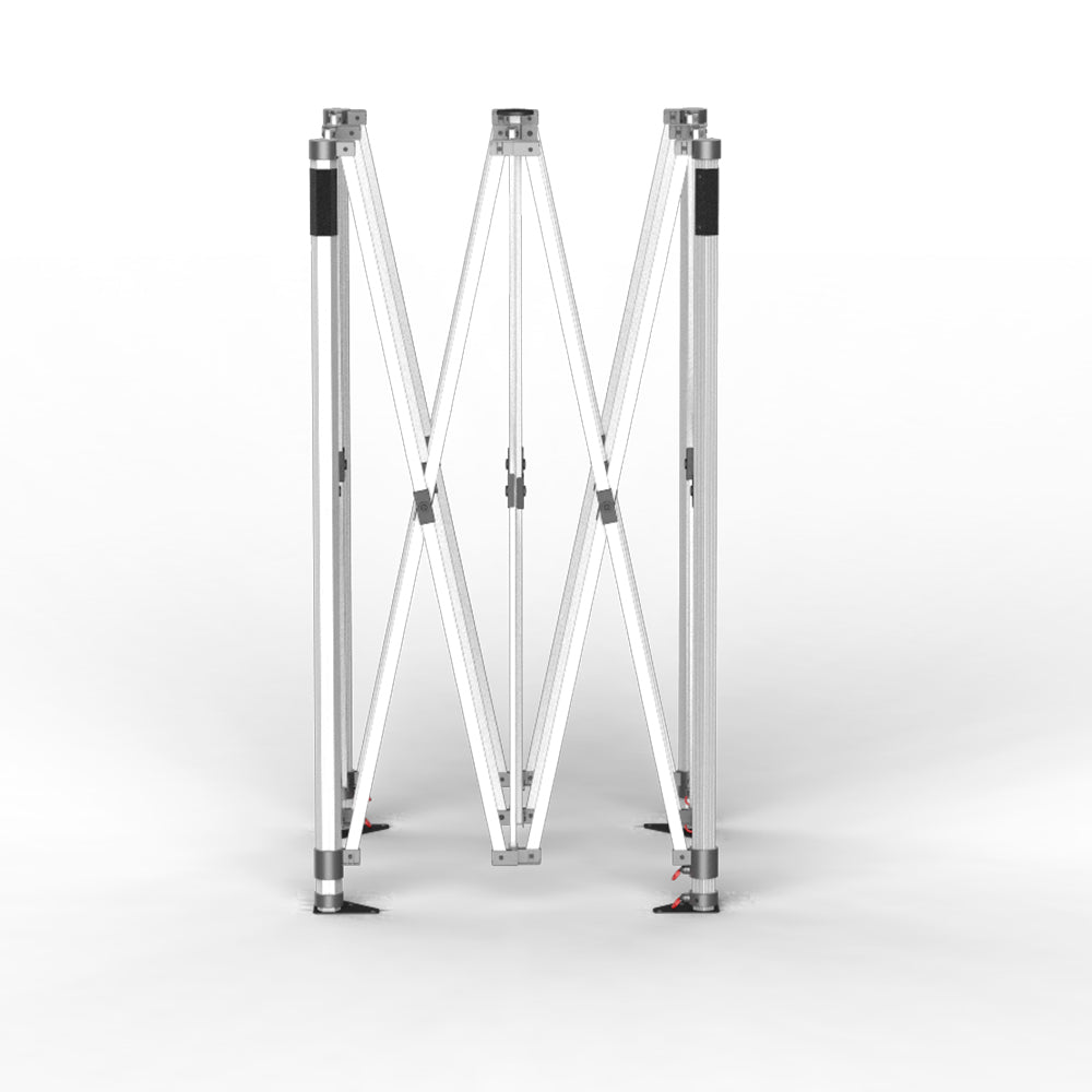 Structure de tente pliante 4x4m aluminium 45mm 4 pieds hexagonaux