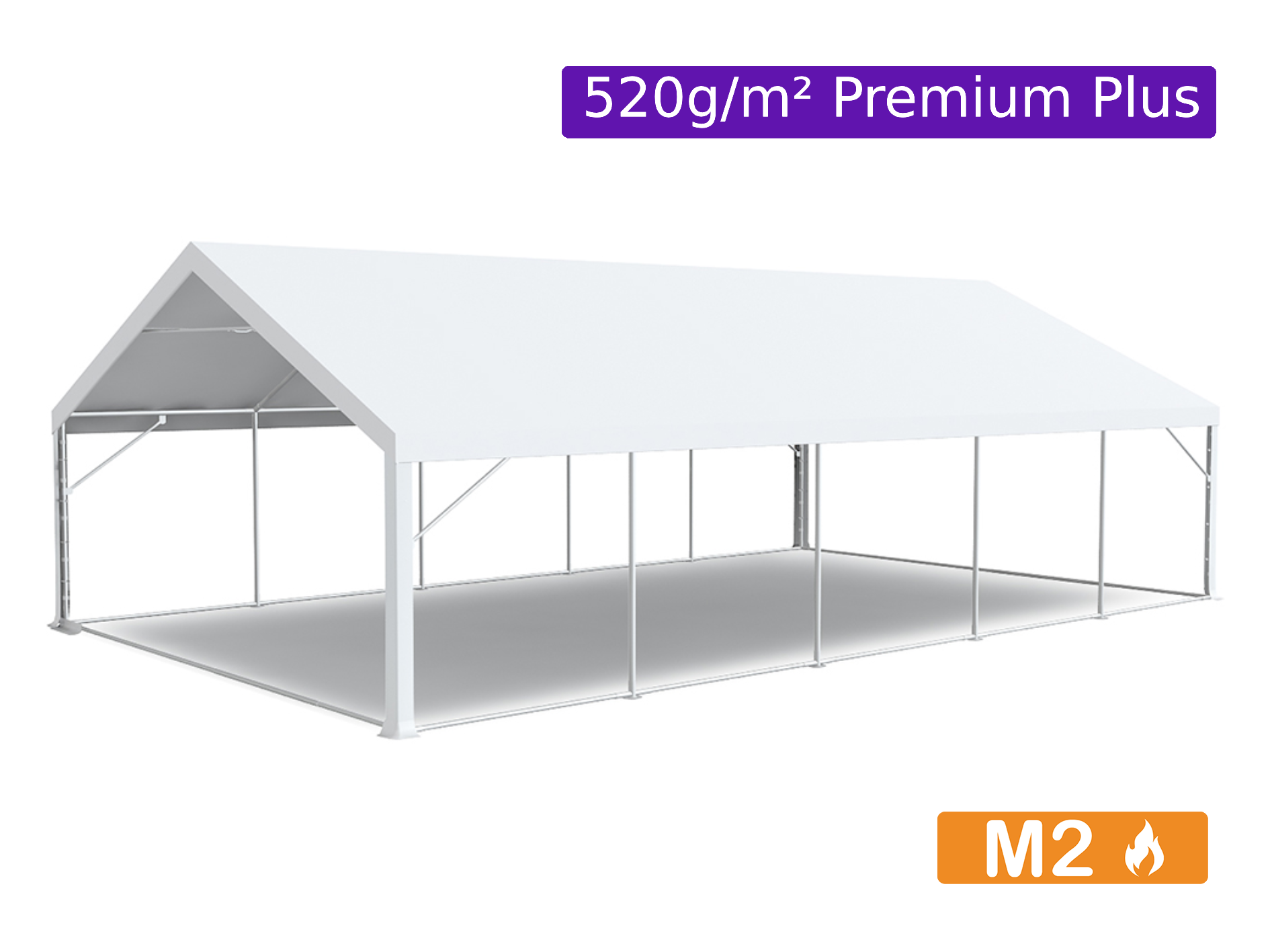 Toit pour chapiteau en PVC 520g/m² Premium Plus - Plusieurs tailles