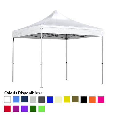 Tente pliante 3x3m Acier 32mm - Côtés en option