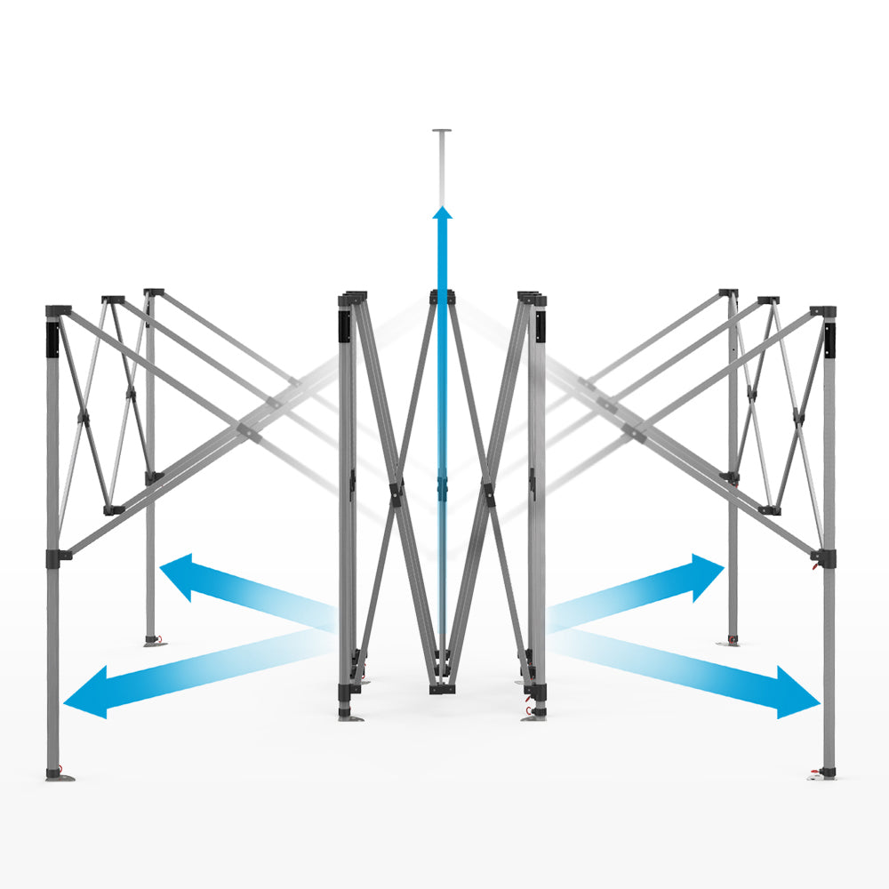 Barnum pliant 3x3m Alu 45 - Côtés en option