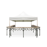 Tente buvette pliante 3x3m Alu 45mm + 3 comptoirs 285x60cm