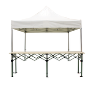 Buvette pliante Pro 3x3m Alu 55mm PVC 580g/m² + 1 comptoir pliant 285x40cm
