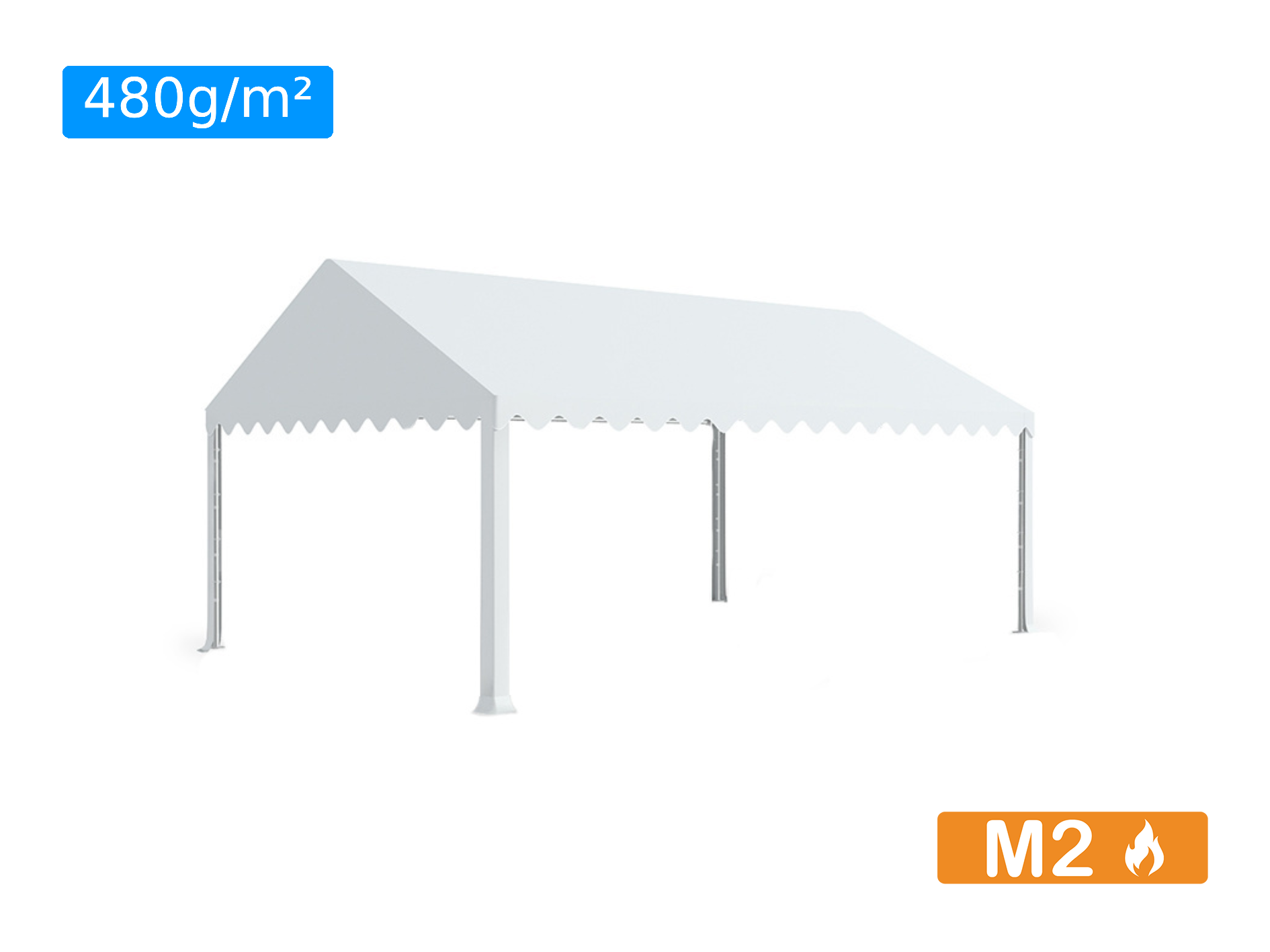 Toit pour chapiteau en PVC 480g/m² - Plusieurs tailles