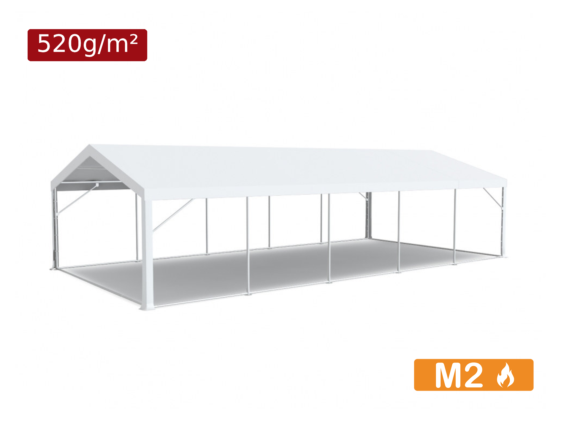 Toit pour chapiteau en PVC 520g/m² - Plusieurs tailles