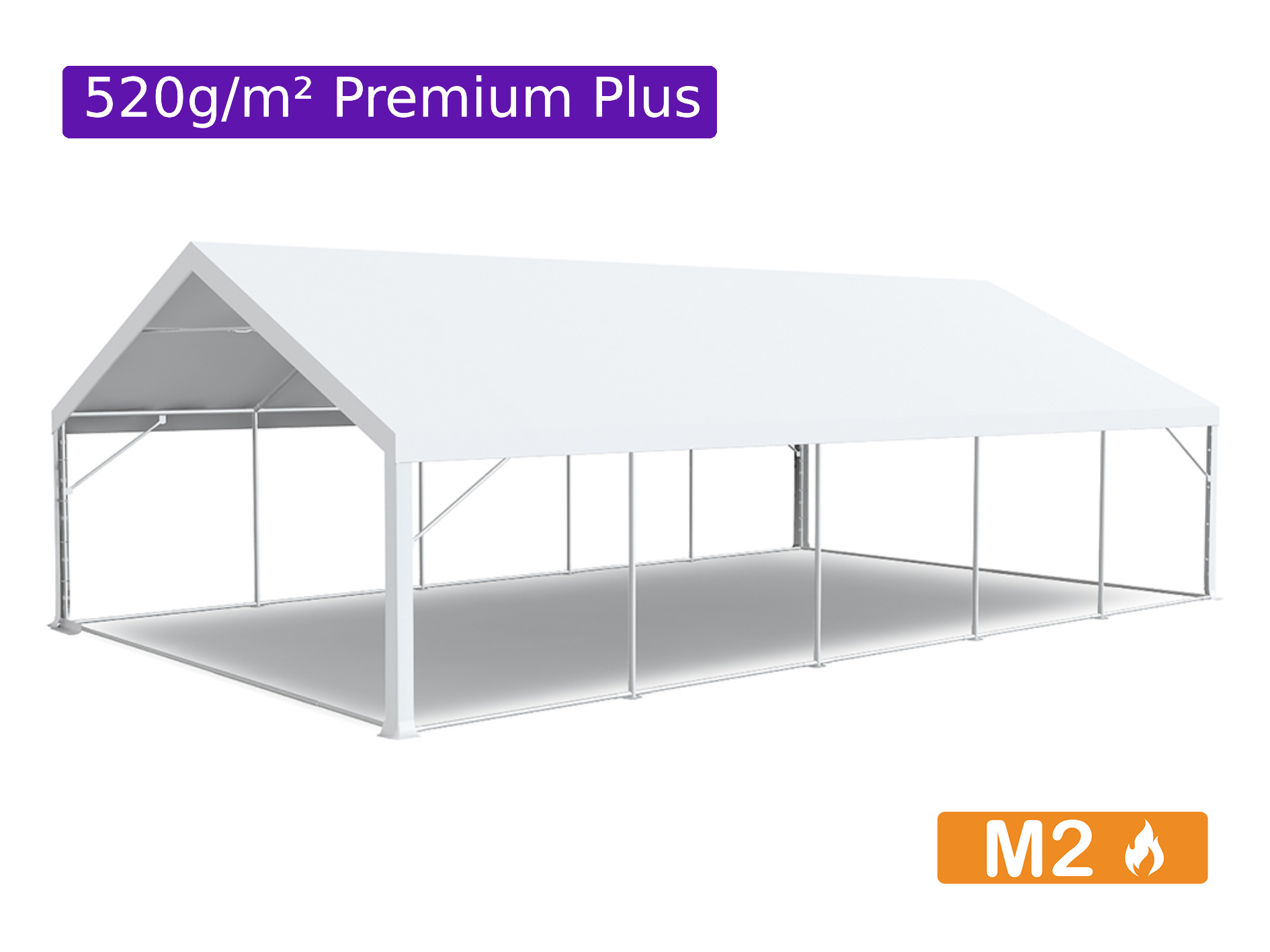 Toit pour chapiteau en PVC 520g/m² Premium Plus - Plusieurs tailles