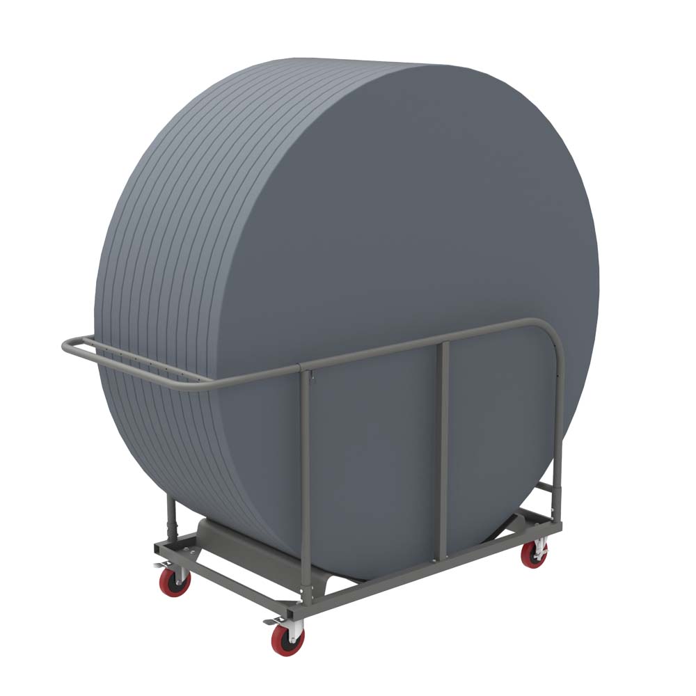 Chariot de transport acier tables rondes de dia. 120 à 180cm