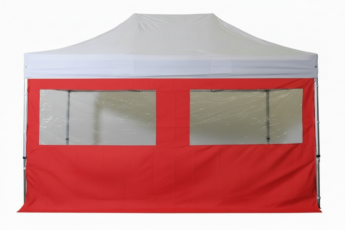 Côté Bache 2 fenêtres avec rideau 4.5m - polyester 380g/m2 - unité - ⚠ Structure et toit non inclus